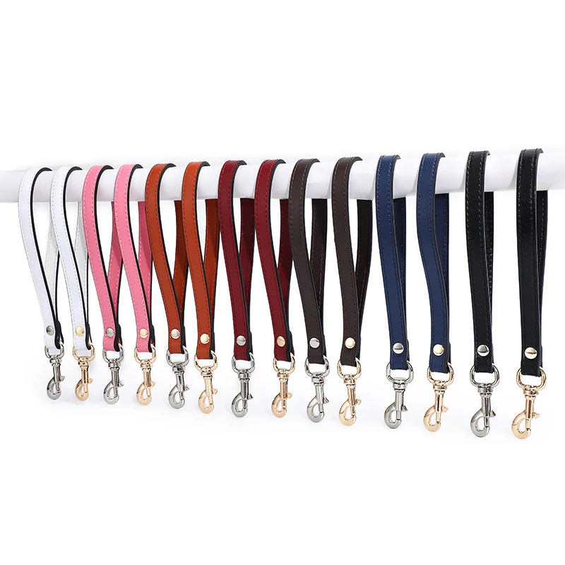 10pcs Simple 21.5cm PU Leather Handle Purse Bag Belt Replacement Solid Color All-match Clutch Wallet Belt Women Wrist Bag Strap