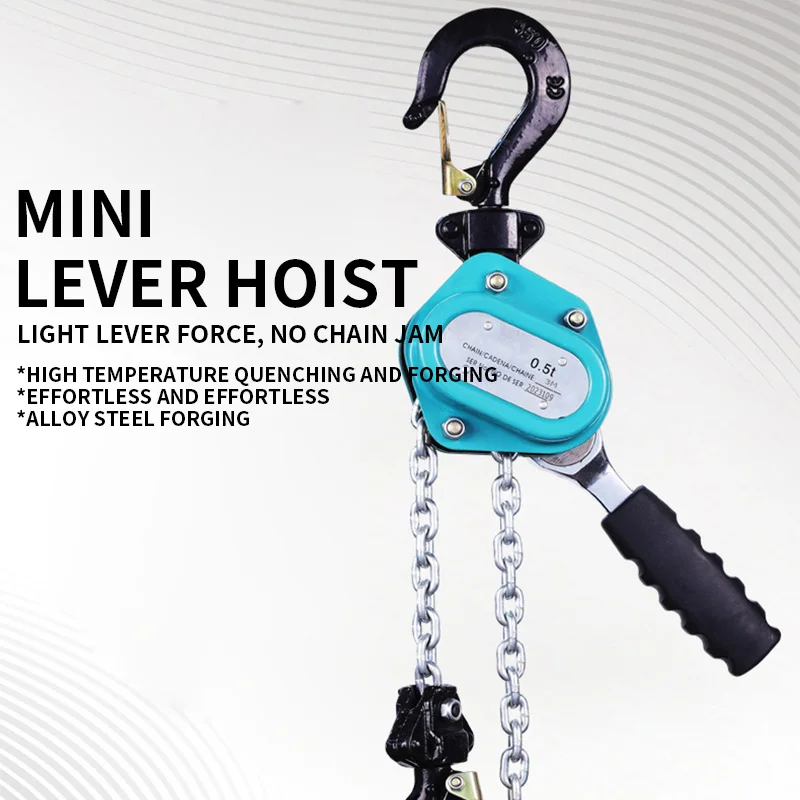 Mini Lever Hoist Chain Block 250KG 500KG 750KG 1.5m 3m Manual Hoist Hook Chain Handle 2M/min Prompt speed