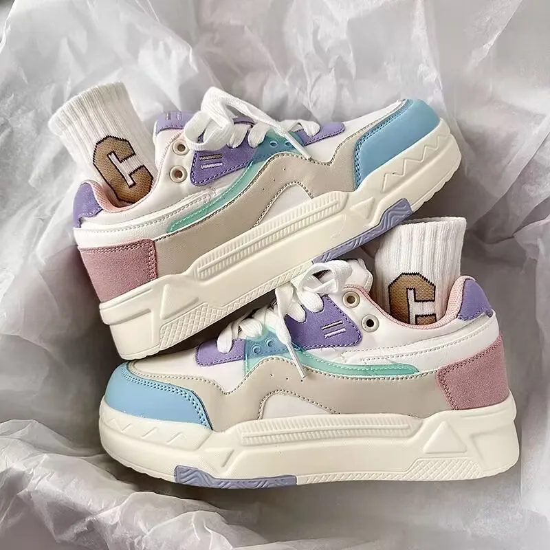 

Кроссовки женские на платформе, дышащие, Вулканизированная подошва, повседневная спортивная обувь для бега