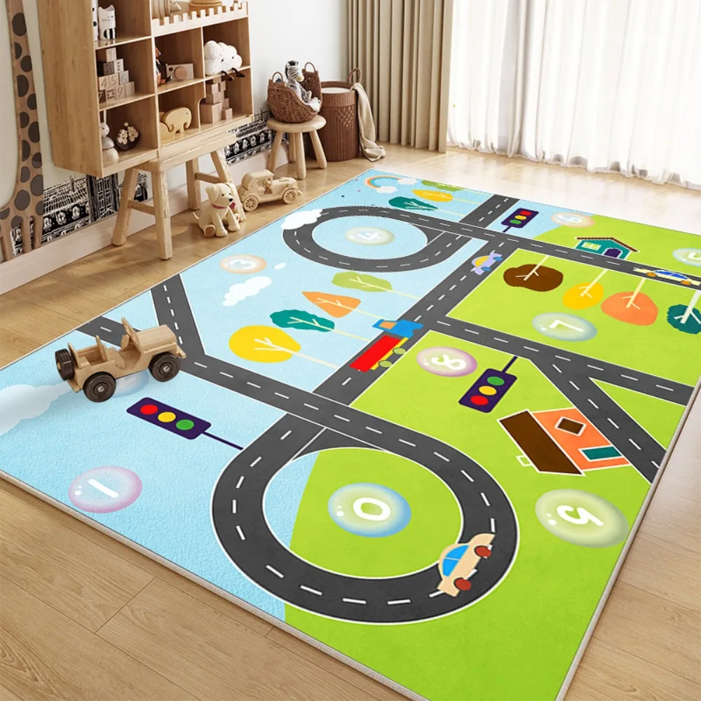 1 Piece 80x120cm Baby Play Mat Children's Anti-fall Crawling Mats Anti-slip Game Playmats Puzzle City Traffic Track Toys Carpets