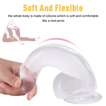 Realistic Dildo for Female with Suction Cup Flexible Huge Fake Penis for Women Big Dick Anal Butt Plug Sex Toy Shop for Adult 4