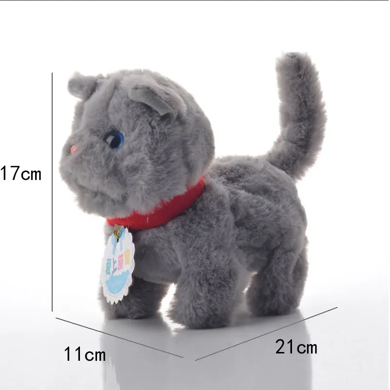 Robot Cat Toys Running Walking Wag Tail Electronic Plush Animal Miaowing Electric Kitty Pet Toy For Children Birthday Gifts
