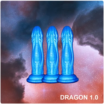 Kiss of Dragon Blue Penis Pearlescent Powerful Orgasm Erotic Tools Bat with Suction Cup Anal Sex Toy Advanced Players Huge Dildo 1