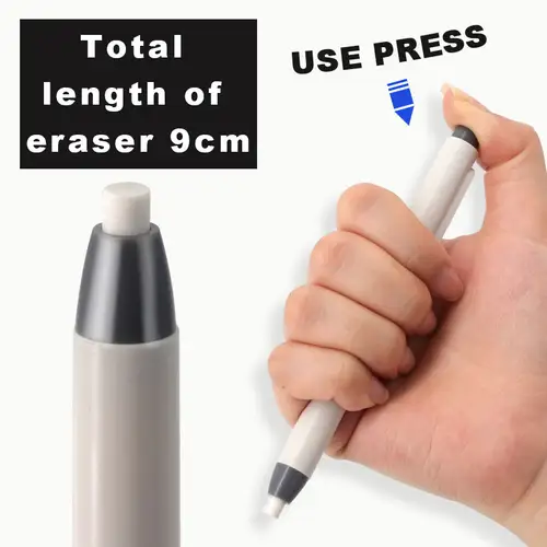 11Pcs/Set New Creative Pen Shape Press Type Pencil Eraser with Replaceable Core Sketching Painting Writing Erase Supplies - Image 4