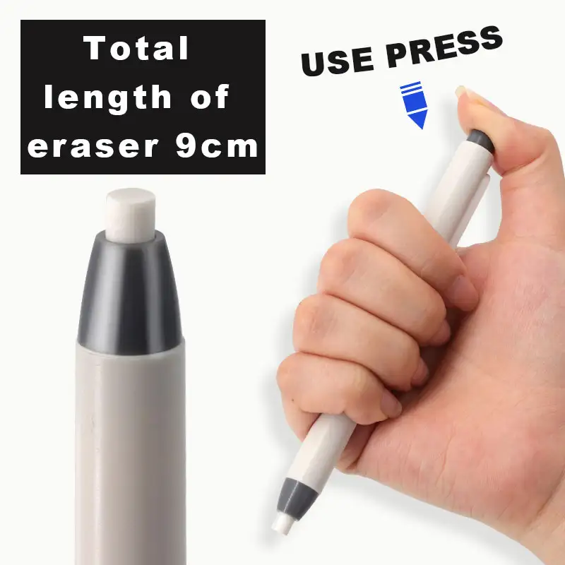 11Pcs/Set New Creative Pen Shape Press Type Pencil Eraser with Replaceable Core Sketching Painting Writing Erase Supplies - Image 4