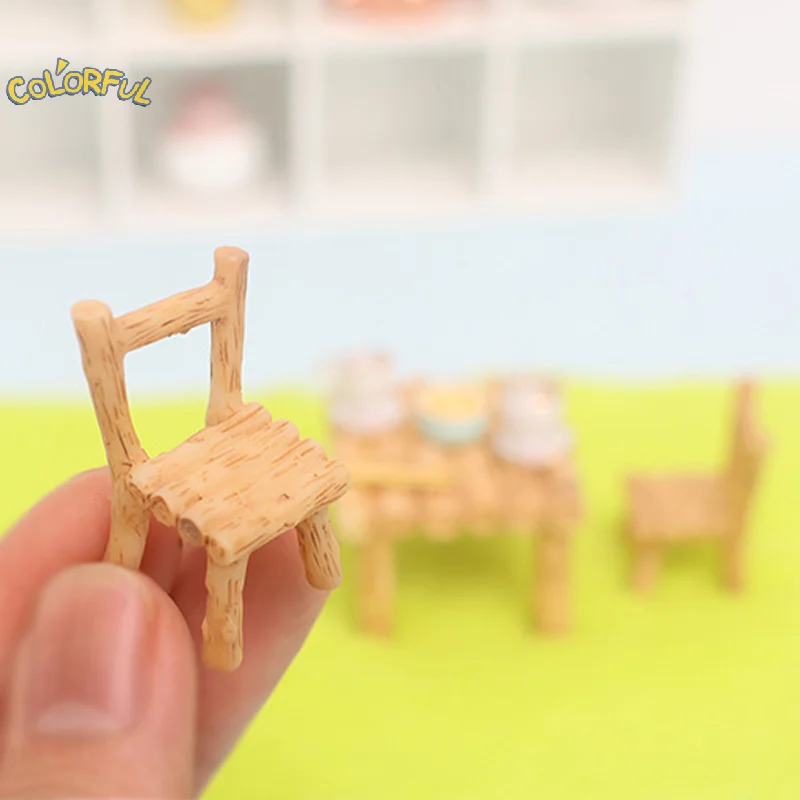 

1/12 Dollhouse Resin Dining Table Chair Model Set Miniature Furniture Accessories Restaurant Bar Table Furniture Kids Toy Gift