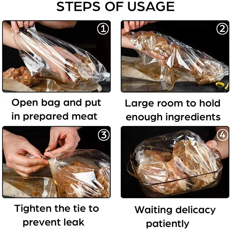 Roasting Bags Turkey Chicken Meat 50X30Cm 38Cmx25Cm
