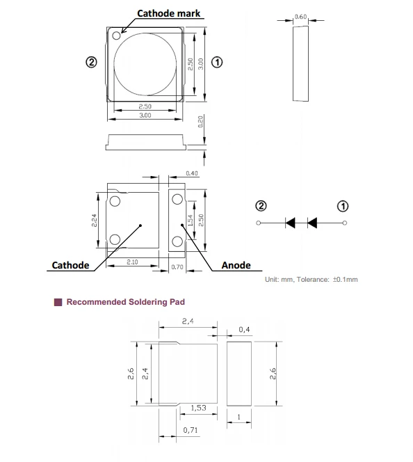 500pcs 원래 Lextar SMD LED 다이오드 3030 6V 2W 1.5W LCD 백라이트 응용 프로그램 수리를위한 차가운 흰색 높은 전력