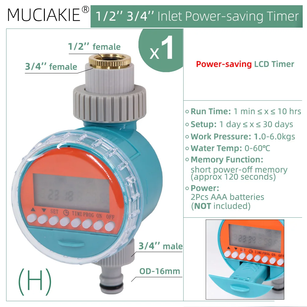 MUCIAKIE Watering System Timer Drip Irrigation Controller Garden Automatic Rain Sensor Solar LCD Electronic Greenhouse Irrigator 