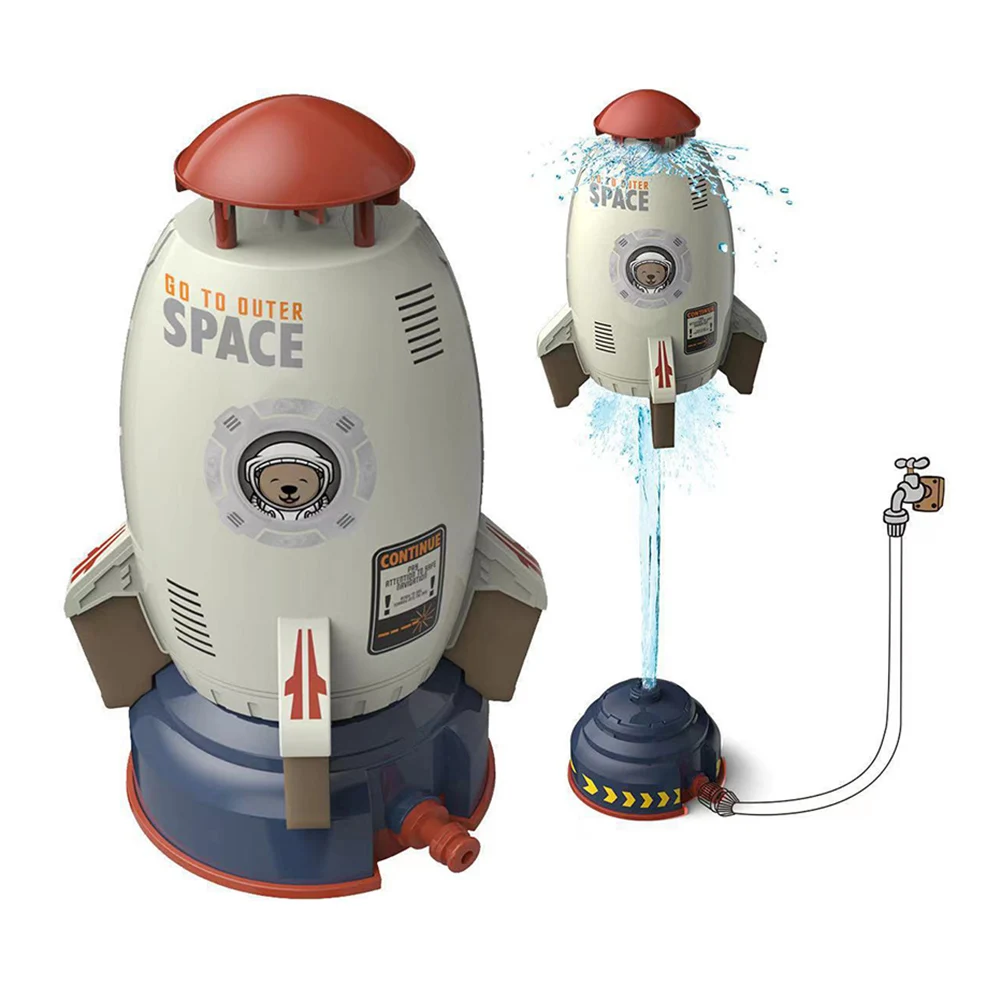 Water Squirting Toy Water Play Toys Water Spray Toy Water Powered Launcher Colorful Durable Space Rocket Jet Sprinkler Plastic Play for Outdoor for Child Kids