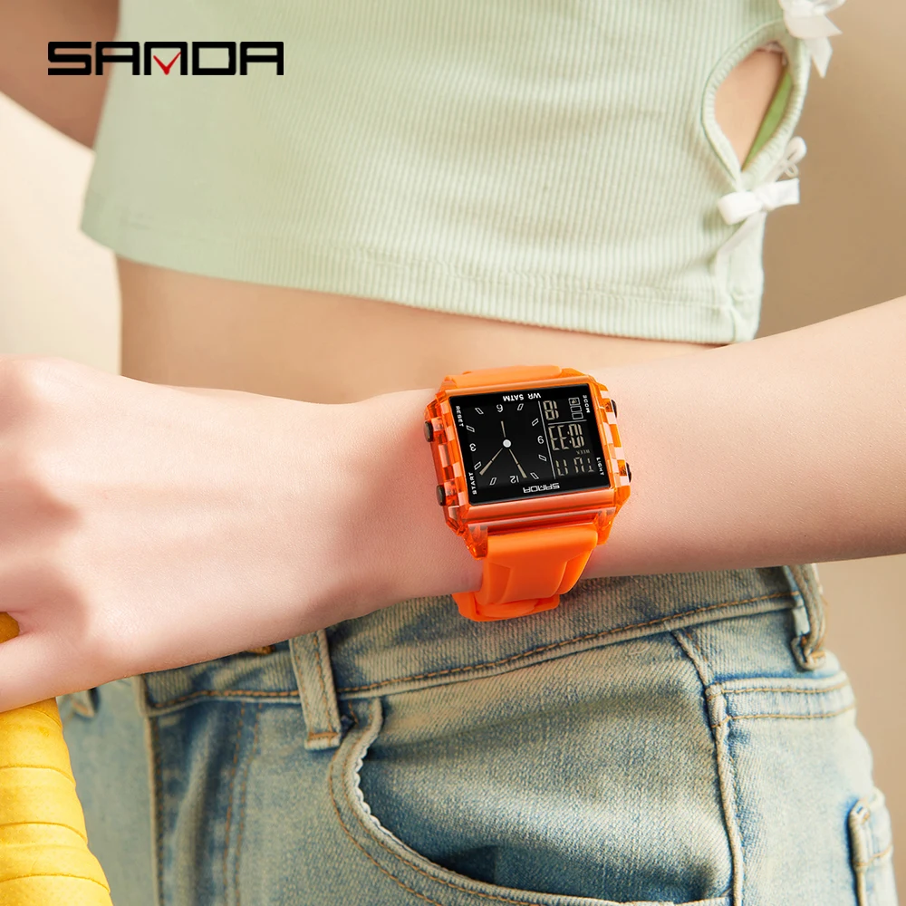 Orologio Sportivo Uomo Arancione: Cronografo Multifunzione Impermeabile Con Lancette Luminose E Cinturino In Silicone
