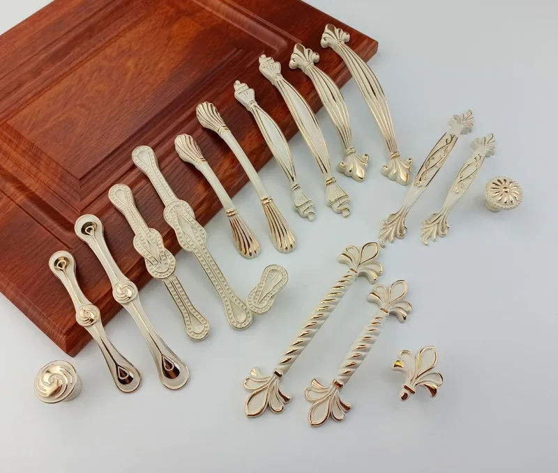Description Picture 3 of itemLvory White Rose Gold Handle For Furniture Kitchen Cabinets Door Drawer Knobs European Wardrobe Cupboard Dresser Pulls Handles