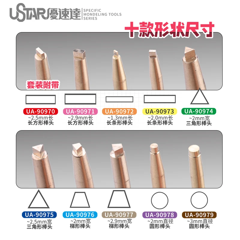 Ustar UA-90970-90979 Electric Hot Melt Rod Model Imprinting Tools for Military Model Building Tools Hobby Handmade Working DIY model tools