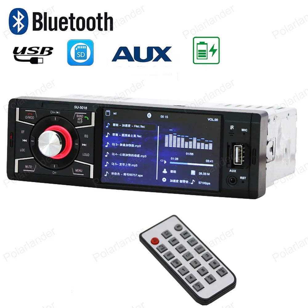 

Car Radio Video Player MP5 1 Din In-Dash HD Screen Hands-free Calls FM Support Bluetooth/FM USB/SD AUX 4 Inch Stereo Receiver