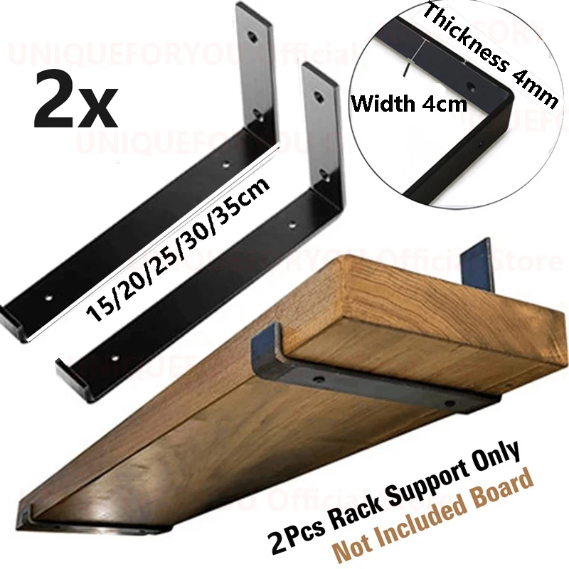 

2 Pcs Wall Mounted Shelf Bracket Brackets Support With Screws Black Iron Art Triangle Shelf Goods Shelves Bookshelf Rod Holder