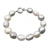 11mm Semi Baroque Irregular Bracelet Bangle White Grey Mixed Color Natural Freshwater Pearls Summer And Simple 1