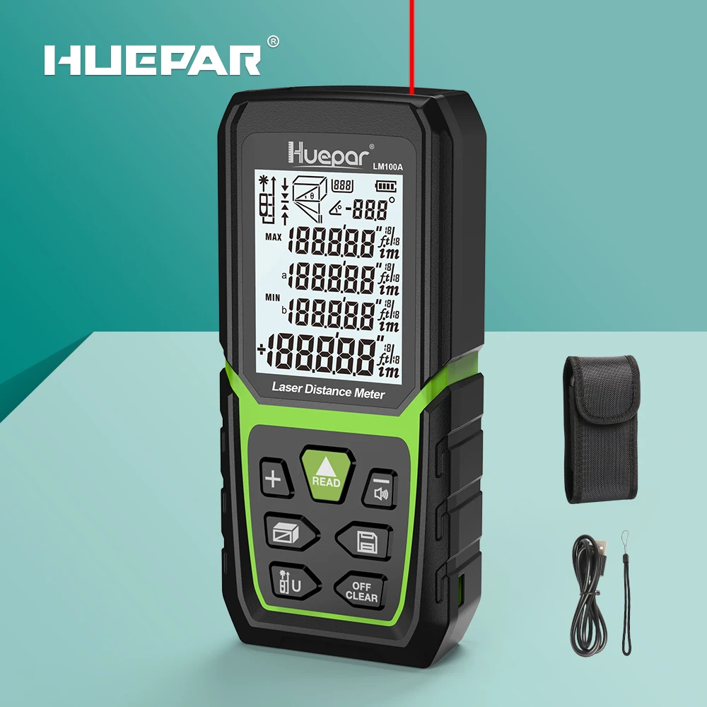 

Huepar Laser Rangefinder Laser Distance Meter 50M 100M 120M Trena Laser Tape Range Finder Build Measure Device Ruler Test Tool