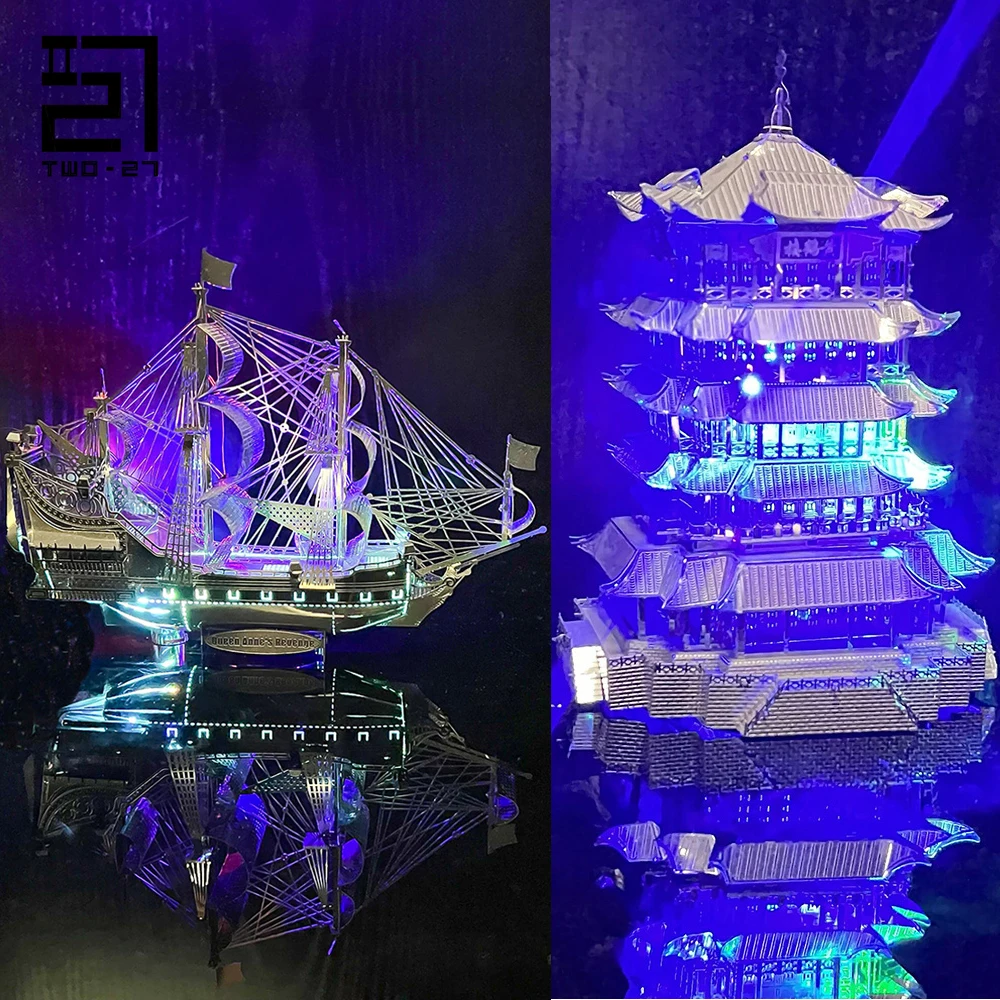 DIY Chinese Ship Architecture Assembly 3 Dimensional Puzzle Metal Model Tower Ancient China Building Toy Three-dimensional Puzle if architecture is a language then a building is a story