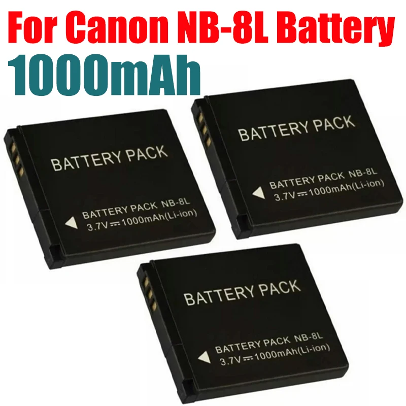 Nb-8L Batteria Agli Ioni Di Litio Da 1000Mah Nb8L Adatta Per Fotocamere Canon Powershot A3300, A3200 A3100 A3000 A2200 A1200 Is Nb 8L