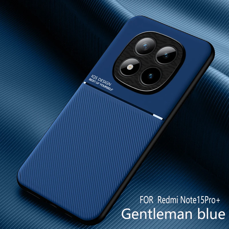 Luxury Soft Leather Phone Case with Car Magnetic Holder Back Cover