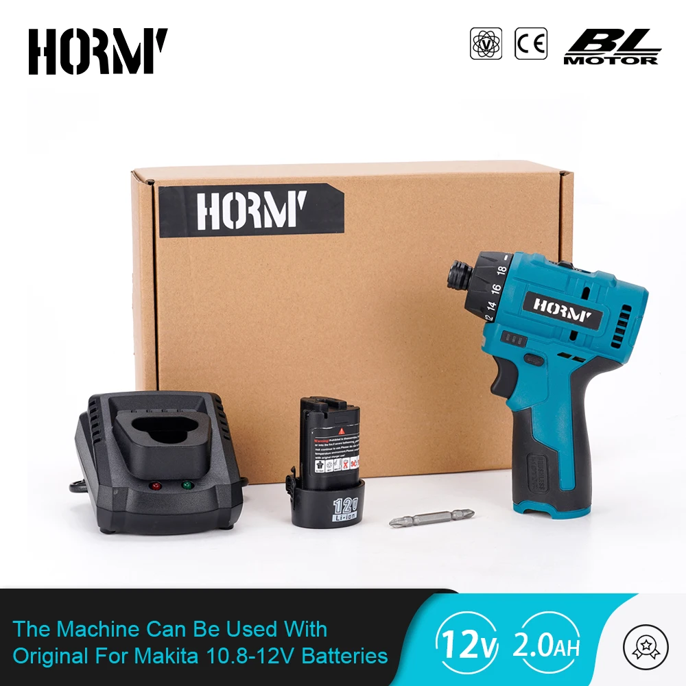 12V 35N.m Cordless Screwdriver Electric Hammer Drill Mini Dual Speed Brushless Motor Drill For Makita Battery Power Driver Tool himo z16 max folding electric bicycle 16 inch 250w hall brushless dc motor dual disc brake up to 80km range max speed 25km h 10ah battery ipx7 waterproof smart display white