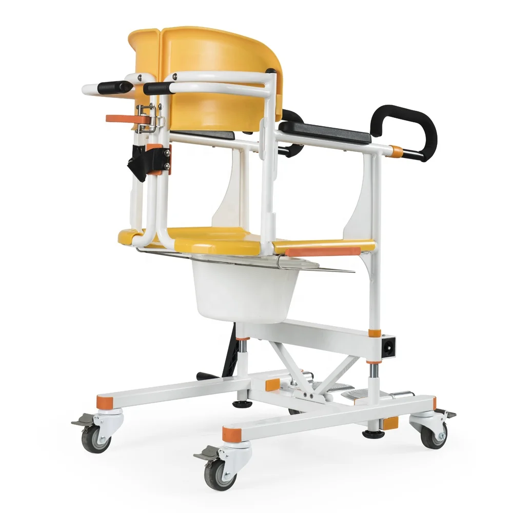 adjustable shower commode toilet chair with toilet wheels commode  lift patient transfer chair 3