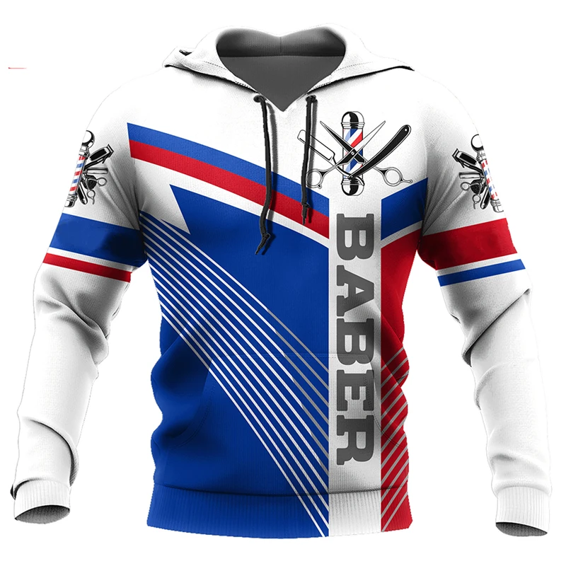 

Barber Hoodie Men's Hooded Sweatshirt Hairdresser Occupational Pullover Oversized Harajuku Clothing Hip Hop Long Sleeve Jacket