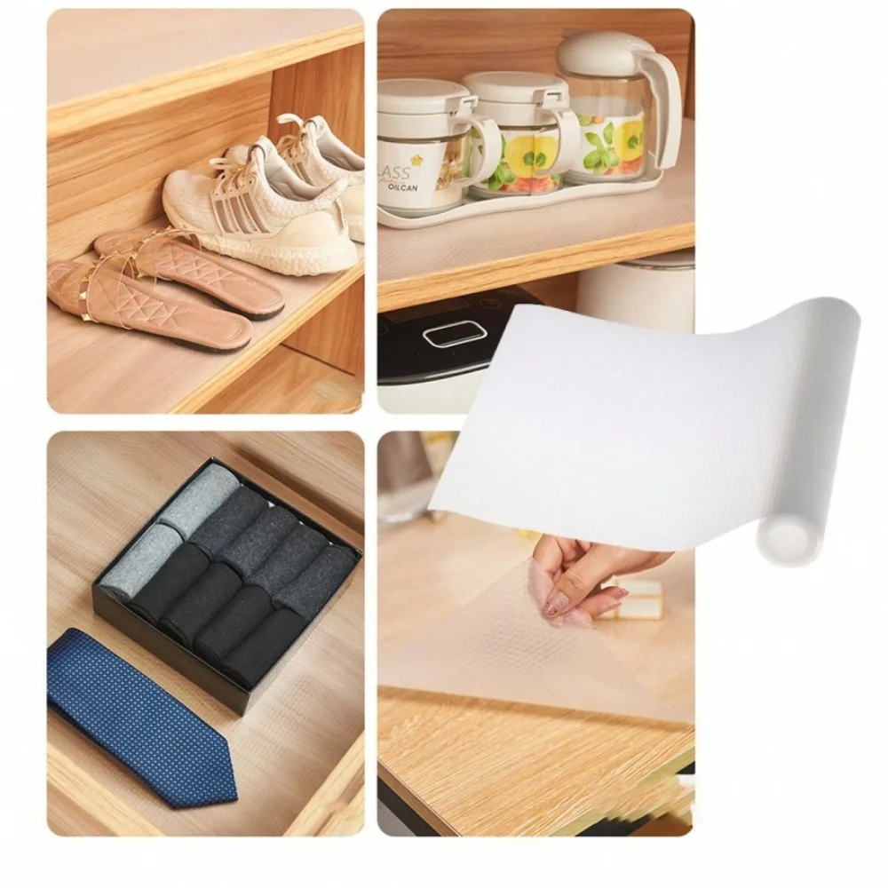 Shelf Liner For Kitchen Cabinets EVA Waterproof Fridge Pad Cupboard Mat Easy Placemats Non-Adhesive Drawer Liner 1 Roll drawer liner shelf liner fridge shelf liner