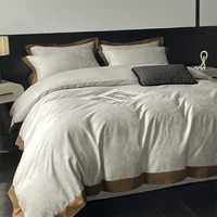 Svetanya Lyocell Cotton Bed Linens Jacquard Bedding Set Sheet Pillowcase Quilt Cover Ru Queen King Size 1