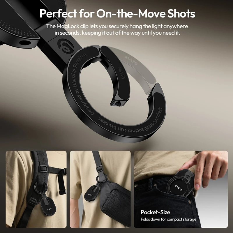 Ulanzi MA39 MagLock Suction Cup Phone Suction Mount Magnetic Stand Desktop Stand for Smartphone Glass Windows Mirrors Laptops