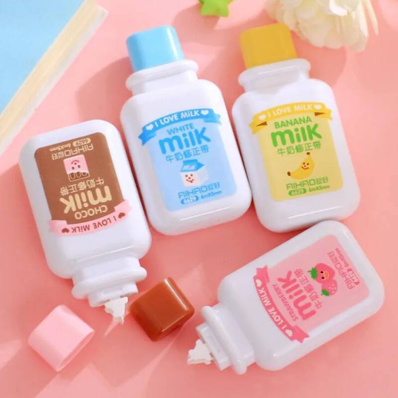 Ellen Brook 1 Piece Cute Kawaii Cartoom Milk Bottle Correction Tape Stationery Office School Supplies
