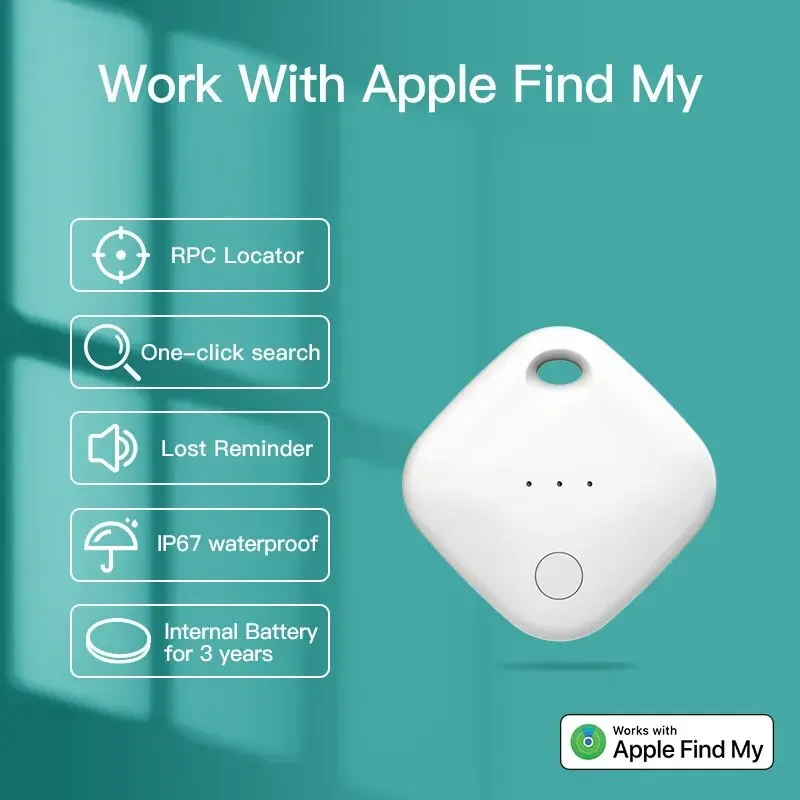 Waterproof IP67 Bluetooth GPS Tracker For Air Tag Replacement Via Apple Find My to Locate Card Wallet iPad Keys Kids Dog Finder gps locator key finder anti lost tracker anti lose tracker item locator anti lost locator key chain locator