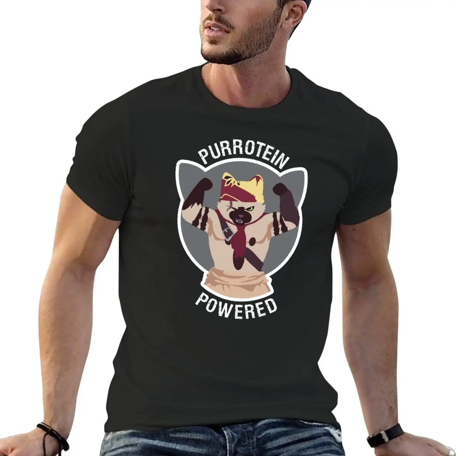 

PURROTEIN POWERED (WHITE) T-Shirt sublime cheap stuff black t shirts for men