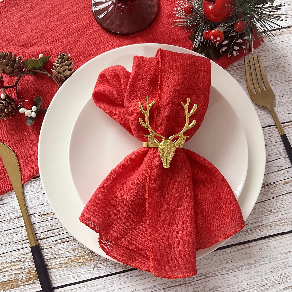 Set of 6 Cotton Gauze Cloth Napkins 30x30cm for Elegant Dining & Decor