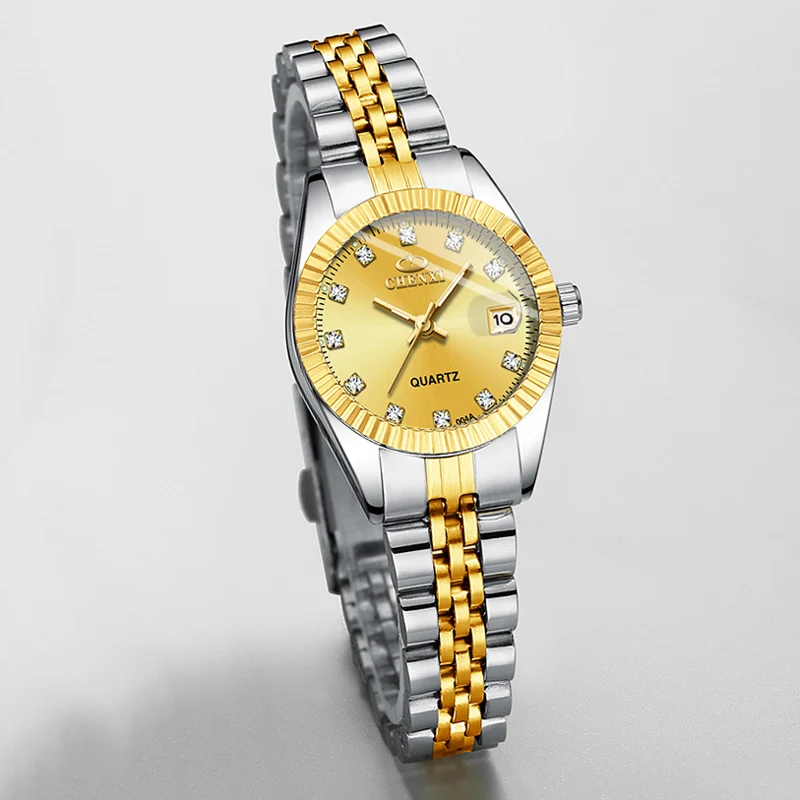 CHENXI Super Hot Sale Luxury Women's Watch Quartz Golden Stainless Steel Small Dial Charm Dress Trendy Wristwatch for Fashion La 2