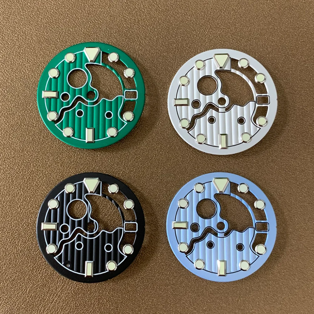 Luminous Hollow Watch Dial with 3 O'Clock Position - 28.5mm Watch Modification Accessory