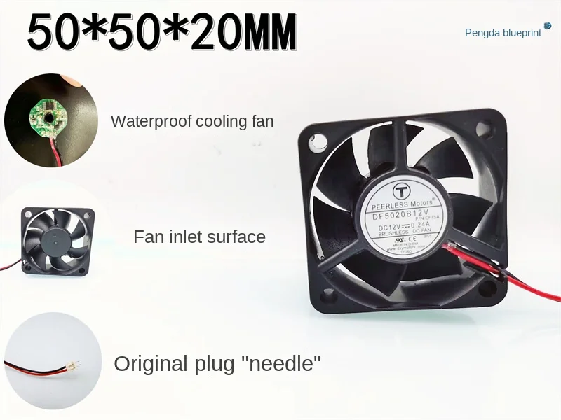 Brand new original 5020 large air volume 12V graphics card chassis motherboard 5CM waterproof double ball cooling fan