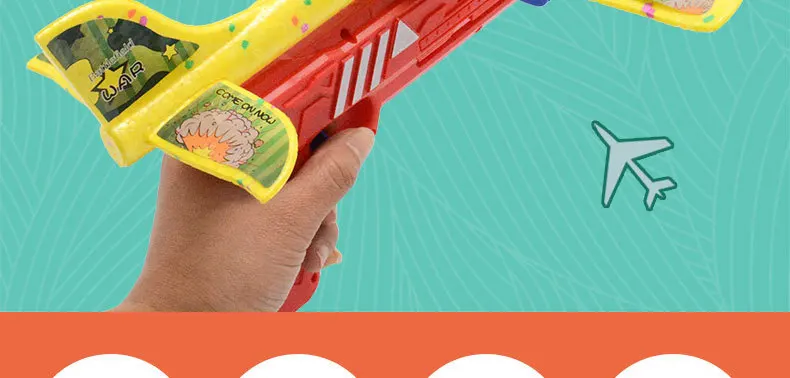 Avion En Mousse Avec Pistolet Catapulte – Planeur Volant 2-en-1, Jouet Extérieur Pour Enfant 3-12 Ans (3 Avions)