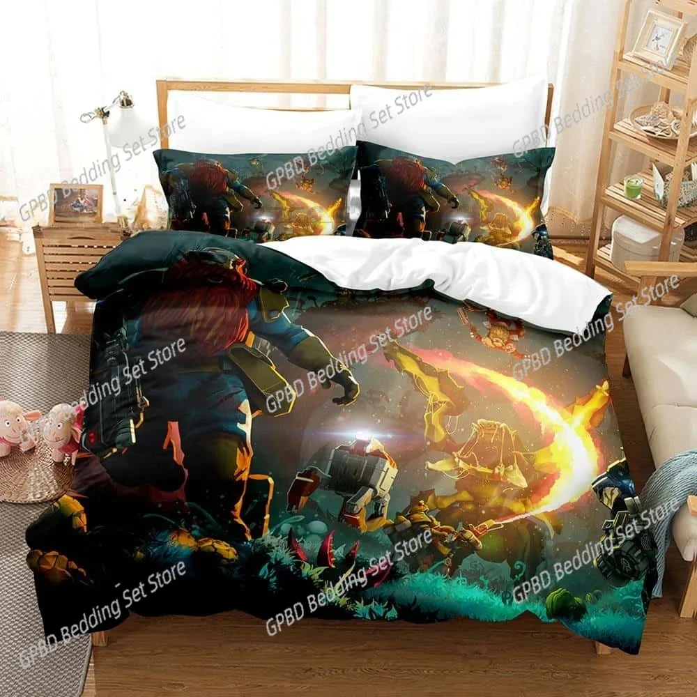 3d Print Anime Game Deep Rock Galactic Bedding Set Single Twin Full Queen King Size Bed Set Adult Kid Bedroom Duvet cover Sets 6