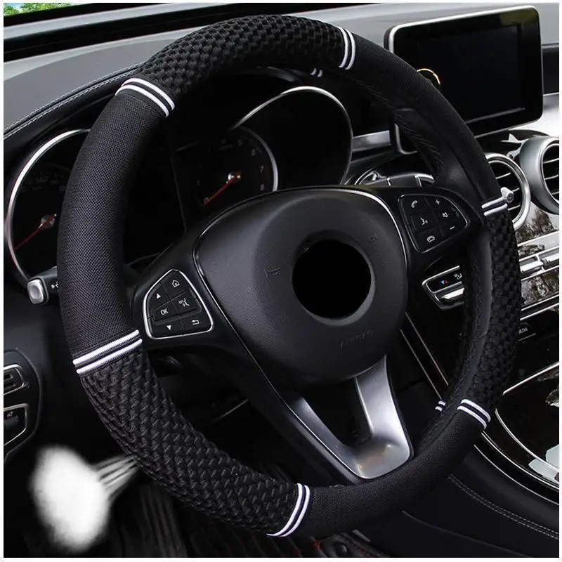 

Чехол рулевого колеса автомобиля универсальный чехол для руля, всесезонный универсальный чехол для руля из ледяного шелка, нескользящий чехол для руля автомобиля