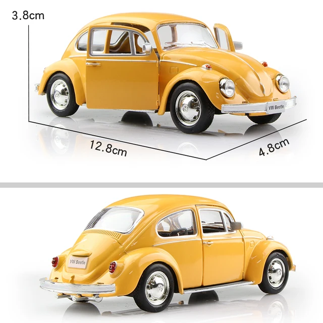 RMZ City 1/36 Mercedes Bens CLS Diecast Alloy Toy Car Model VW Beetle Camaro Rubber Tires Vehicle For Boy Kids Gift Collection - VW Beetle Yellow