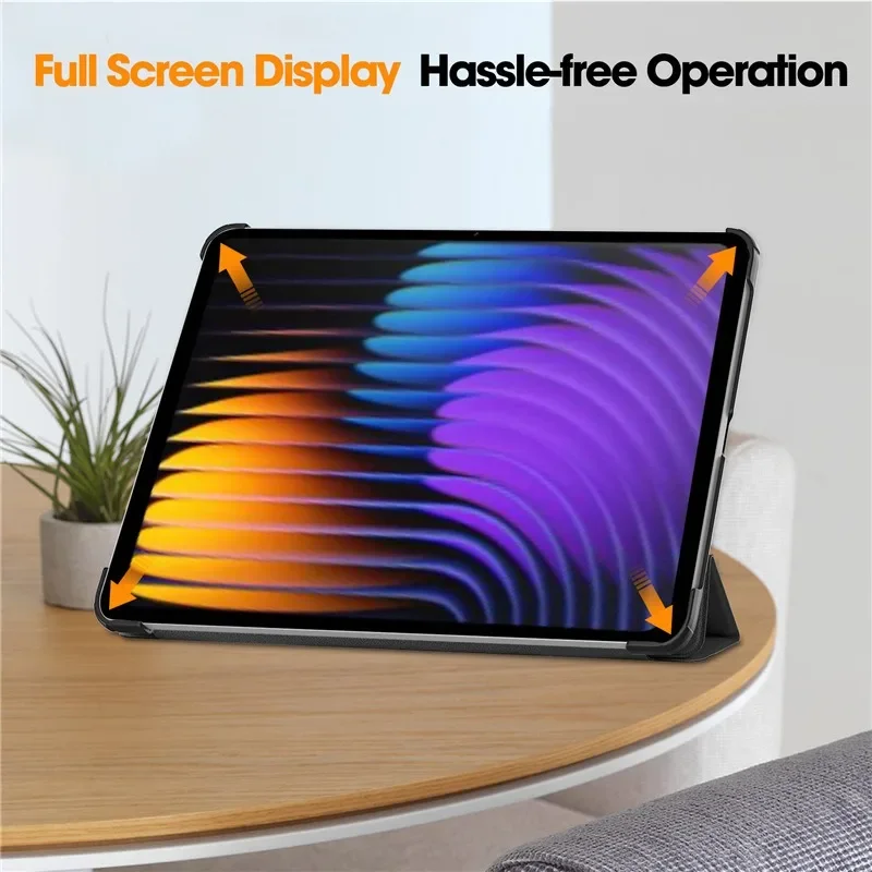 Elegant Tri-Fold Magnetic PU Leather Tablet Stand Cover