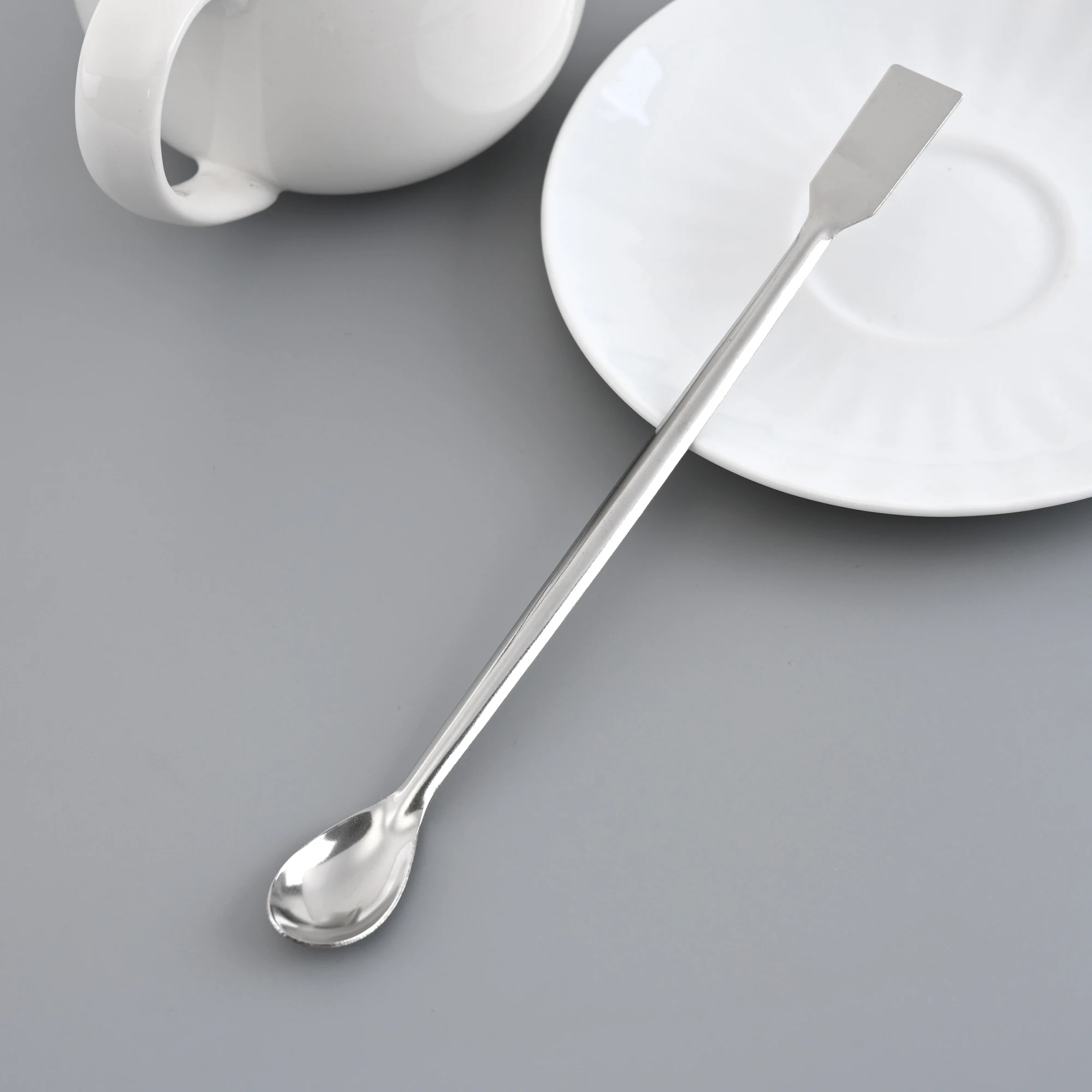 1pc20cmStainlessSteelLabSpoonDoubleEndSpatulaLaboratory