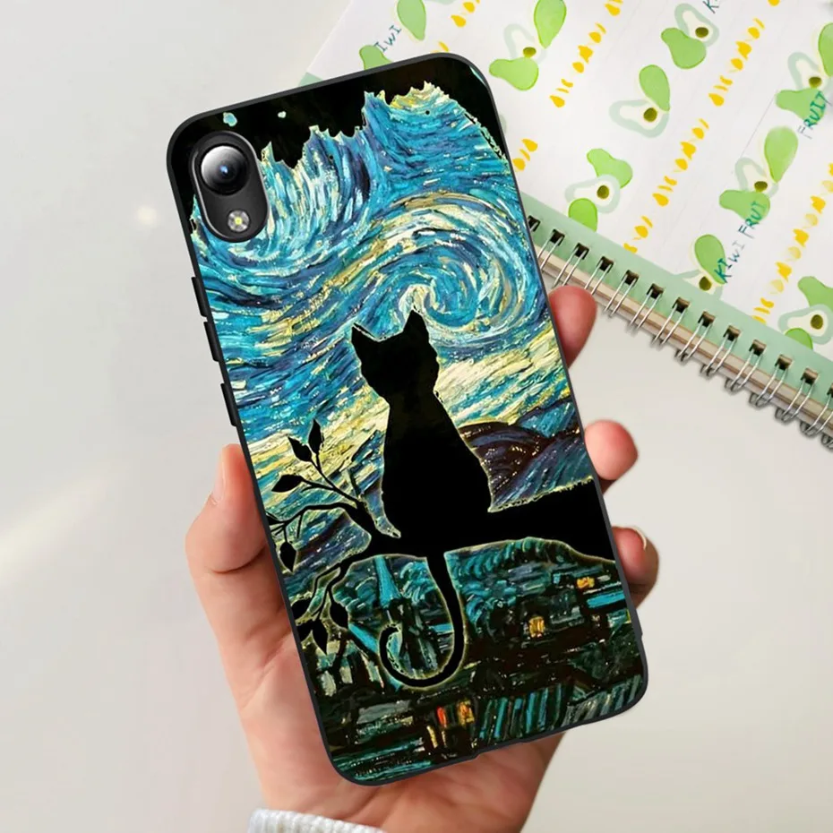 Lovely Printing Black Silicon Soft Back Cover Phone Case