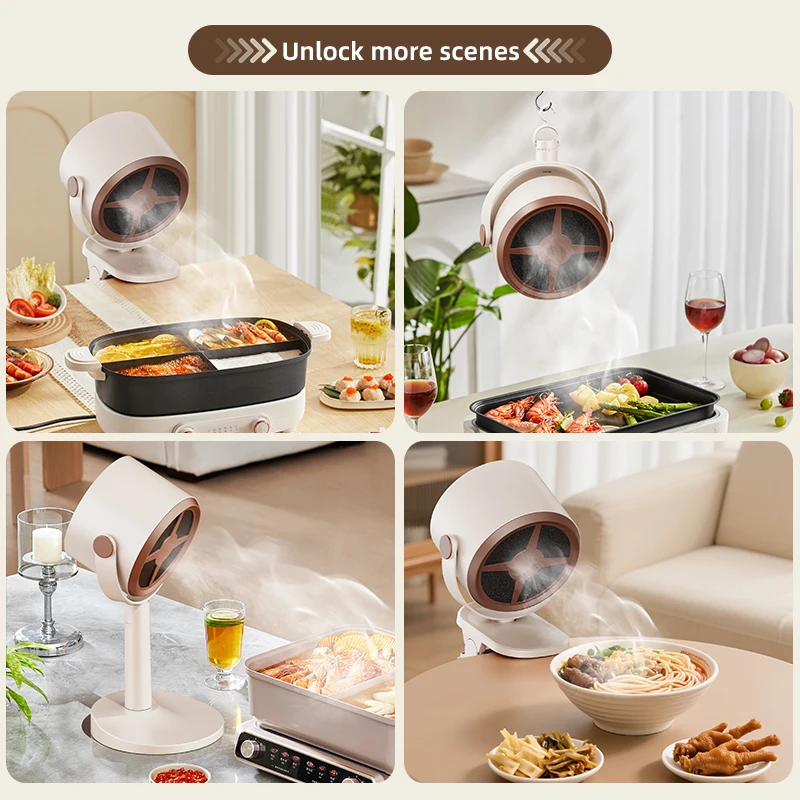 Electric Desktop Range Hood USB Adjustable Angle Portable Mini High Suction Power Exhaust Fan for BBQ Hot Pot Kitchen Appliance 6