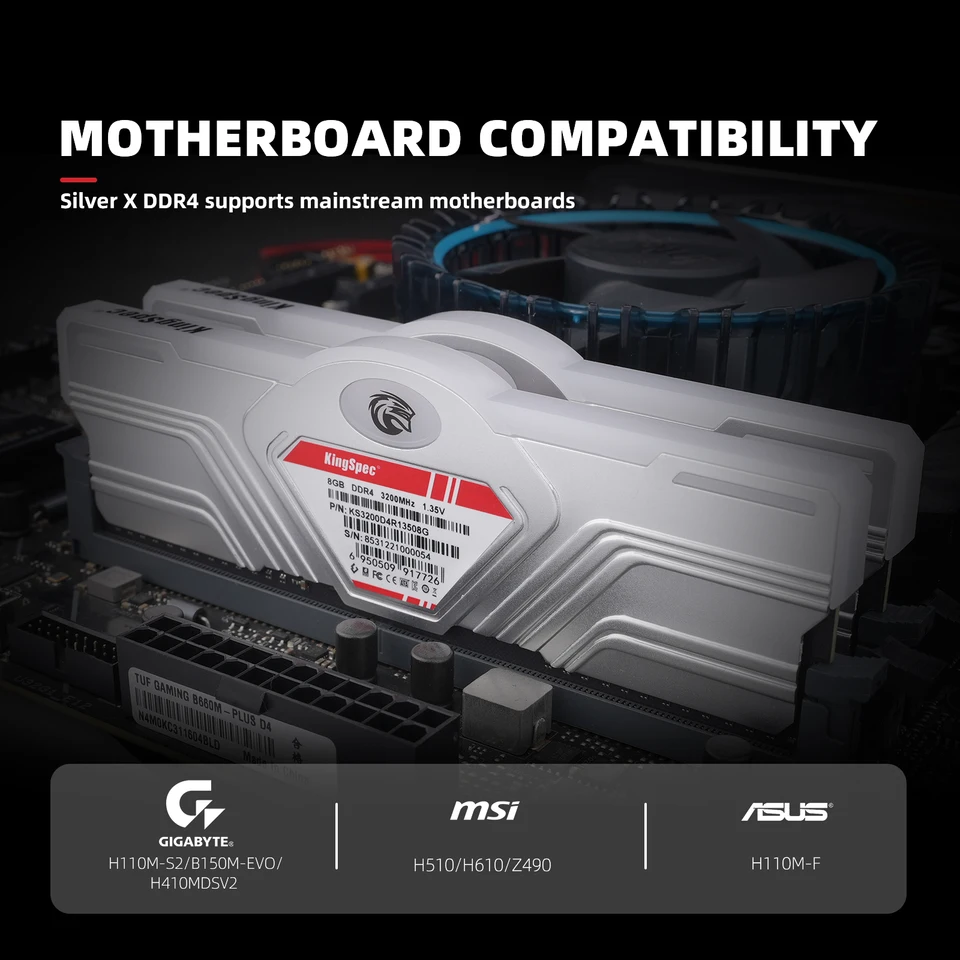 KingSpec Ram Memory DDR4 16GB 3600mhz Memoria ddr4 RGB 3600 MHz