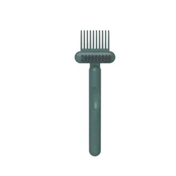 Compact 2 - in - 1 Hairbrush and Comb Cleaning Tool for Hair and Dust Removal (Green)