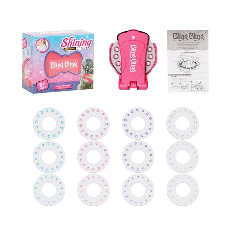

4XBD Hair Diamond Refill & Drill Machine for Girls Hair Art Drilling Toy
