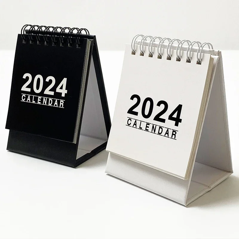 2024 2025 Desk Calendar Classic Black White Coil Calendar Monthly Daily Planner To Do List Agenda Organizer Cute Office Supplies