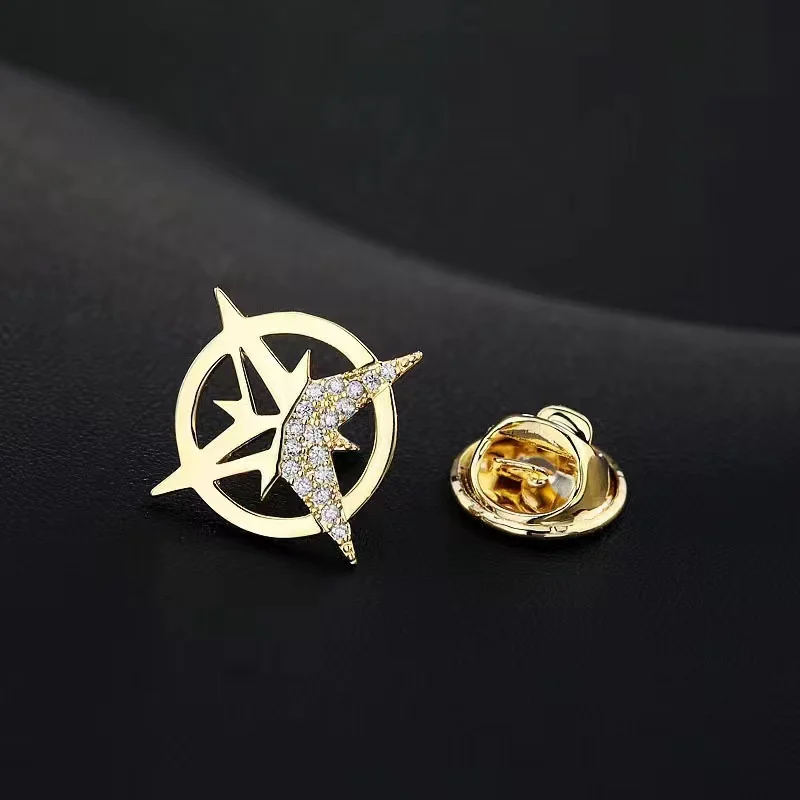 Six-Pointed Star Brooch Men's Suit Corsage Small Collar Pin Shirt Collar Button Creative Personalized Badge